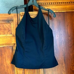 Express Stretch Black Backless Halter Top, Size 13/14